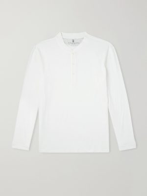 Linen and Cotton-Blend Henley T-Shirt Linen and Cotton-Blend Henley T-Shirt