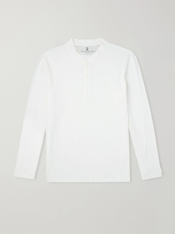 Linen and Cotton-Blend Henley T-Shirt Linen and Cotton-Blend Henley T-Shirt