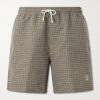 Straight-Leg Mid-Length Printed Swim Shorts Straight-Leg Mid-Length Printed Swim Shorts