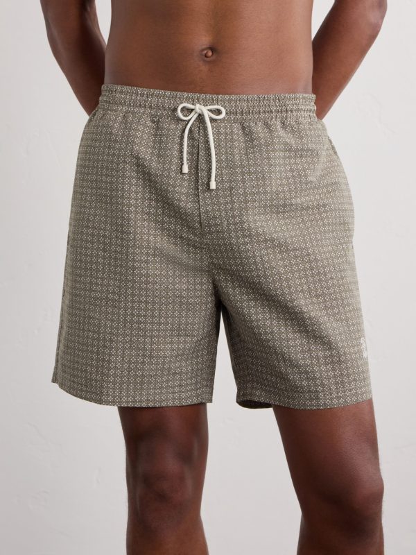 Straight-Leg Mid-Length Printed Swim Shorts - OU Straight-Leg Mid-Length Printed Swim Shorts - OU
