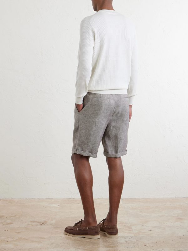 Hemp and Linen-Blend Drawstring Bermuda Shorts - BK Hemp and Linen-Blend Drawstring Bermuda Shorts - BK