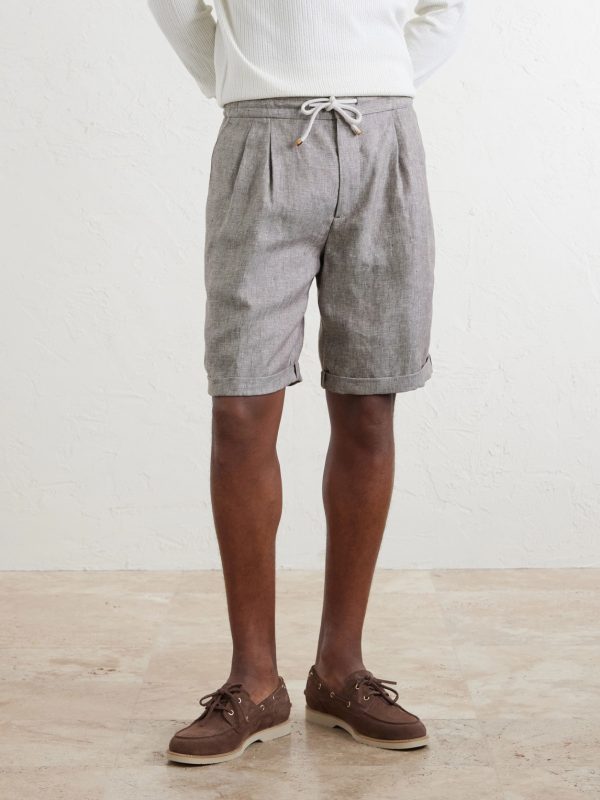 Hemp and Linen-Blend Drawstring Bermuda Shorts - FR Hemp and Linen-Blend Drawstring Bermuda Shorts - FR