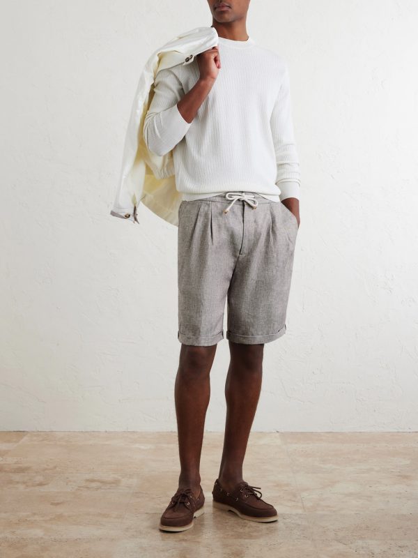 Hemp and Linen-Blend Drawstring Bermuda Shorts - OU Hemp and Linen-Blend Drawstring Bermuda Shorts - OU