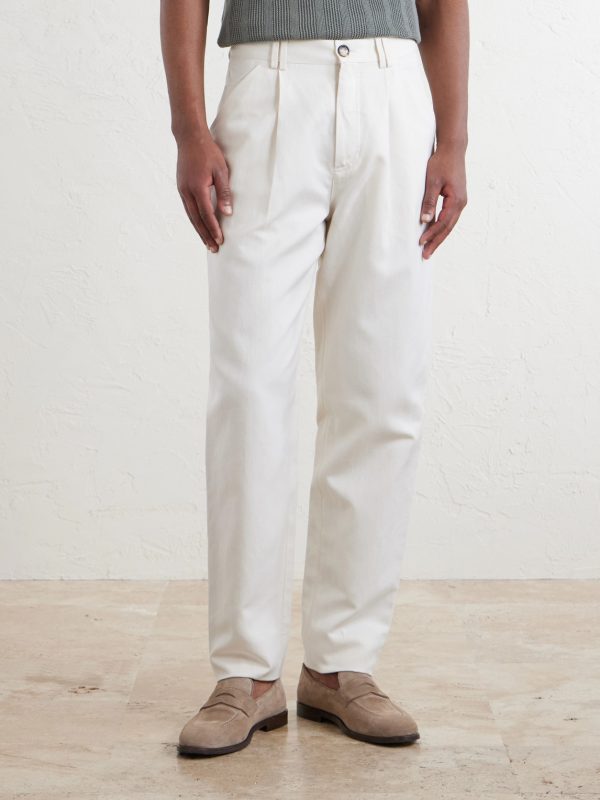 Slim-Fit Cotton and Linen-Blend Trousers - FR Slim-Fit Cotton and Linen-Blend Trousers - FR