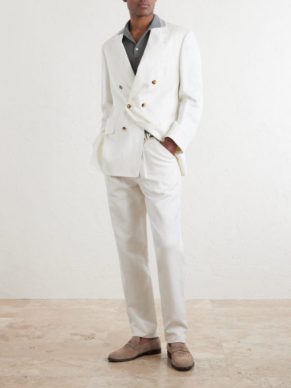 Slim-Fit Cotton and Linen-Blend Trousers - OU Slim-Fit Cotton and Linen-Blend Trousers - OU
