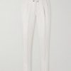 Straight-Leg Pinstriped Pleated Linen Trousers Straight-Leg Pinstriped Pleated Linen Trousers