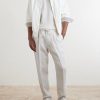 Straight-Leg Pinstriped Pleated Linen Trousers - OU Straight-Leg Pinstriped Pleated Linen Trousers - OU