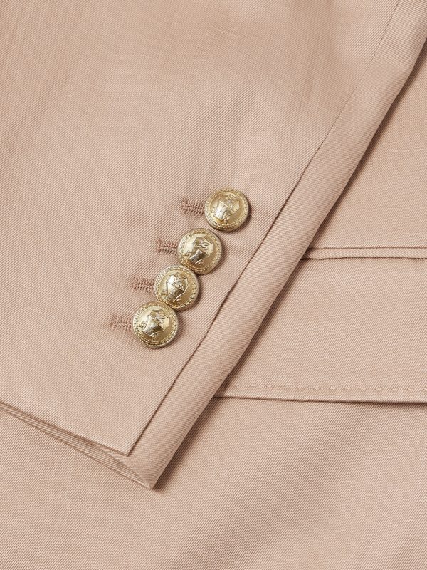 Double-Breasted Silk and Linen-Blend Twill Blazer - E1 Double-Breasted Silk and Linen-Blend Twill Blazer - E1
