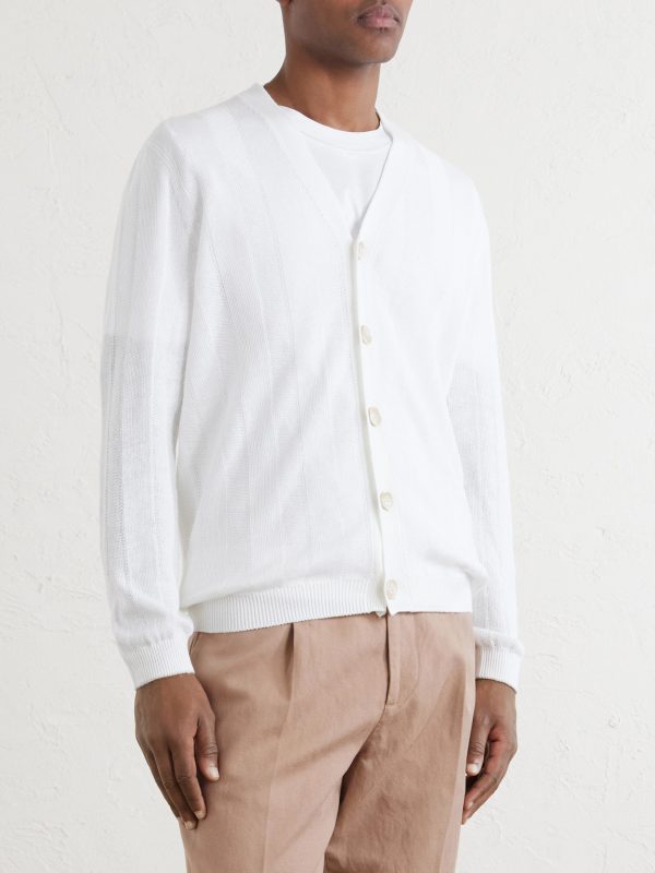 Knitted Linen and Cotton-Blend Cardigan - FR