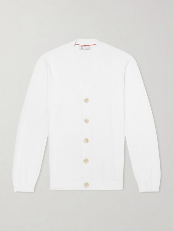 Knitted Linen and Cotton-Blend Cardigan