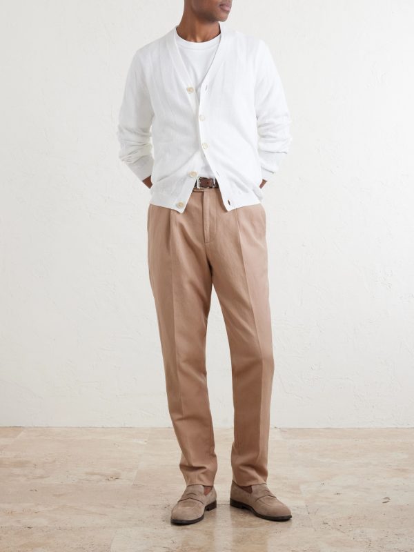 Knitted Linen and Cotton-Blend Cardigan - OU