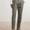 Straight-Leg Pleated Cotton and Linen-Blend Trousers - FR Straight-Leg Pleated Cotton and Linen-Blend Trousers - FR
