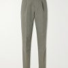 Straight-Leg Pleated Cotton and Linen-Blend Trousers Straight-Leg Pleated Cotton and Linen-Blend Trousers