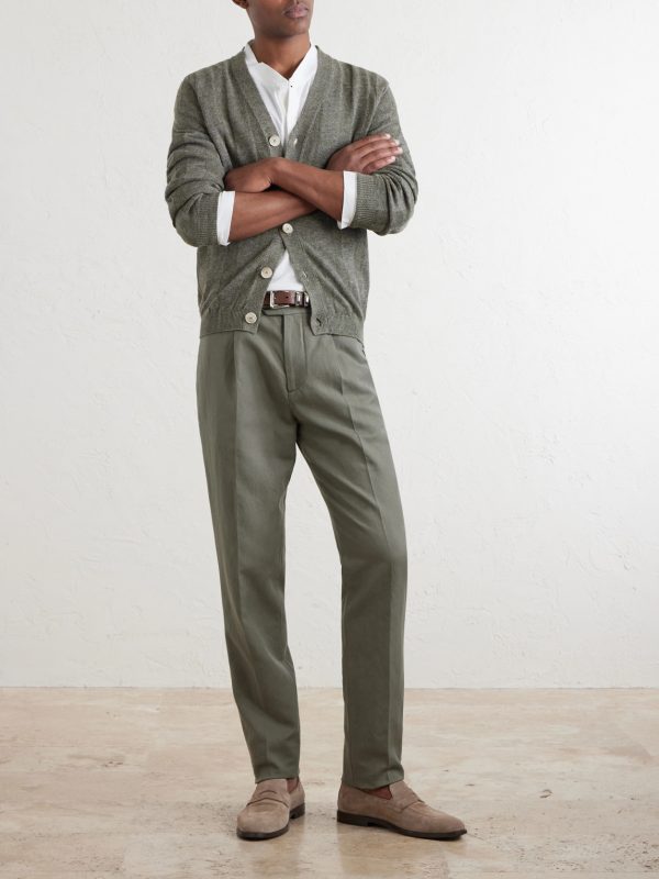 Straight-Leg Pleated Cotton and Linen-Blend Trousers - OU Straight-Leg Pleated Cotton and Linen-Blend Trousers - OU