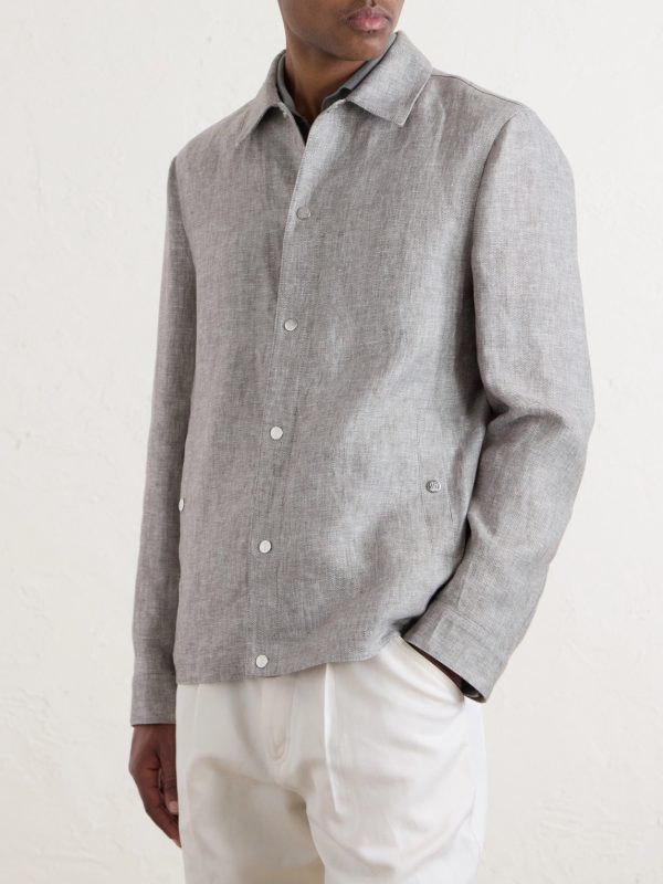Hemp and Linen-Blend Twill Blouson Jacket - FR Hemp and Linen-Blend Twill Blouson Jacket - FR