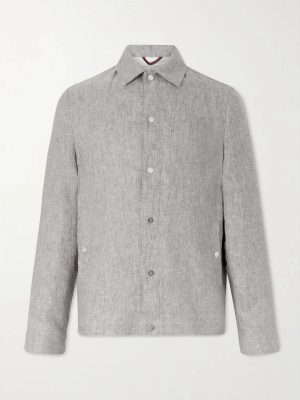 Hemp and Linen-Blend Twill Blouson Jacket