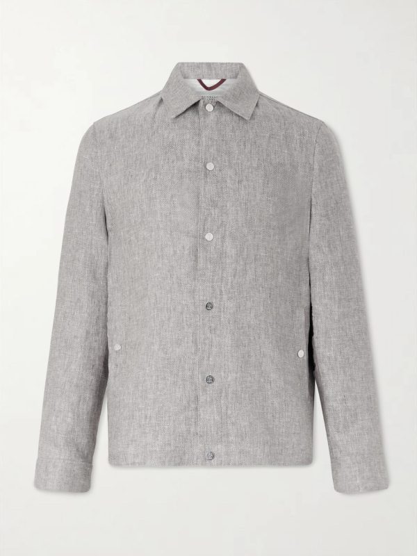 Hemp and Linen-Blend Twill Blouson Jacket Hemp and Linen-Blend Twill Blouson Jacket