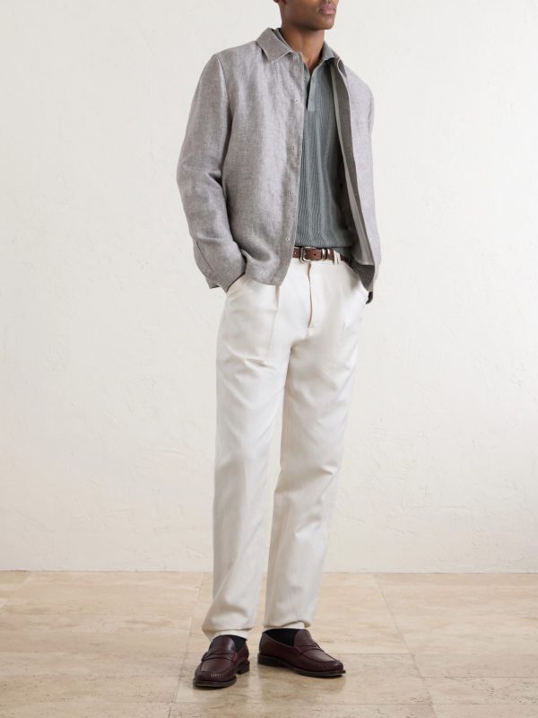 Hemp and Linen-Blend Twill Blouson Jacket - OU Hemp and Linen-Blend Twill Blouson Jacket - OU