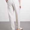 Straight-Leg Herringbone Linen Trousers - BK Straight-Leg Herringbone Linen Trousers - BK