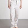 Straight-Leg Herringbone Linen Trousers - FR Straight-Leg Herringbone Linen Trousers - FR