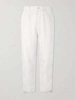 Straight-Leg Herringbone Linen Trousers Straight-Leg Herringbone Linen Trousers