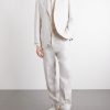 Straight-Leg Herringbone Linen Trousers - OU Straight-Leg Herringbone Linen Trousers - OU