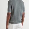 Striped Pointelle-Knit Cotton Polo Shirt - BK