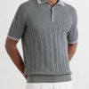 Striped Pointelle-Knit Cotton Polo Shirt - FR