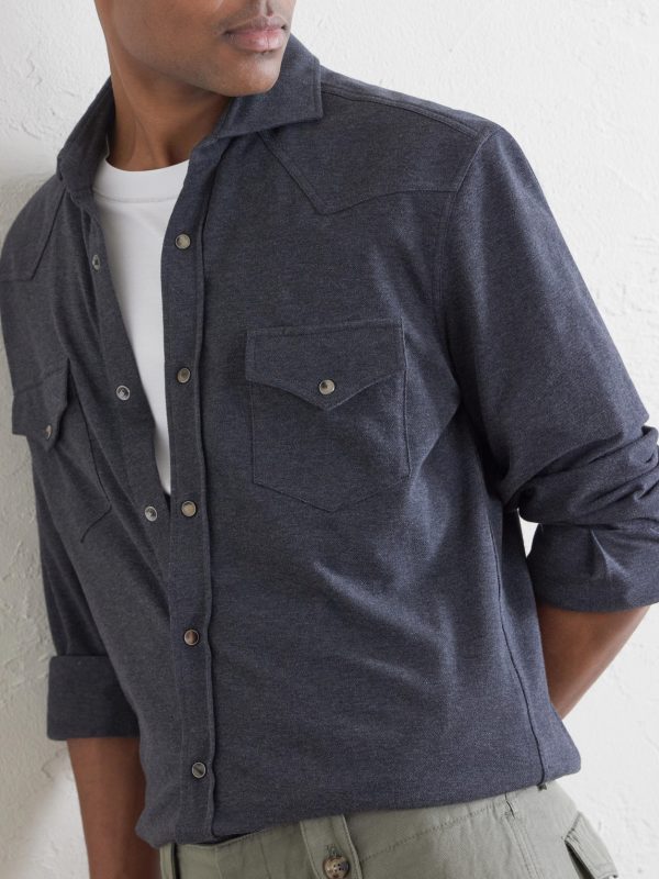 Honeycomb-Knit Cotton Shirt - CU Honeycomb-Knit Cotton Shirt - CU