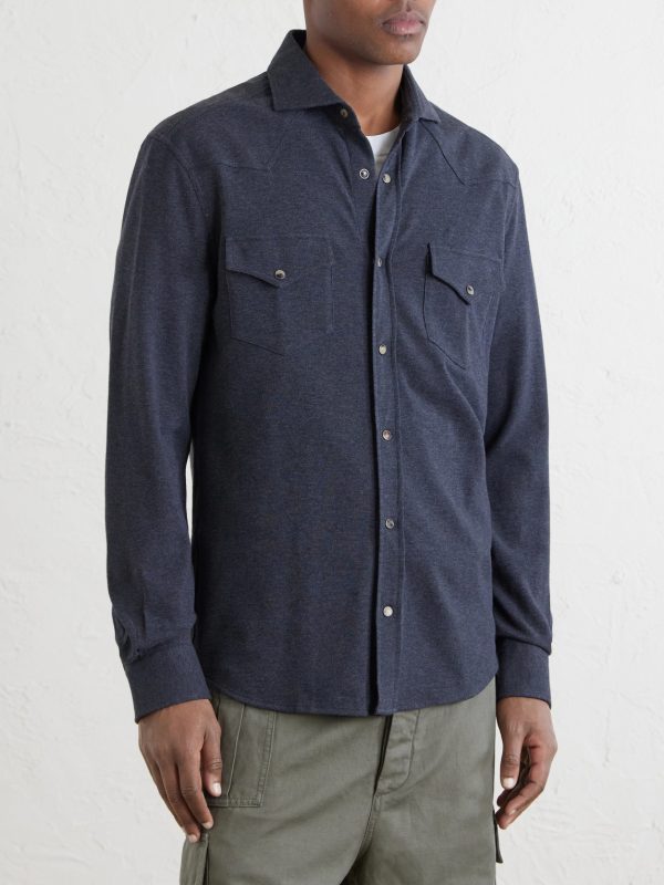 Honeycomb-Knit Cotton Shirt - FR Honeycomb-Knit Cotton Shirt - FR