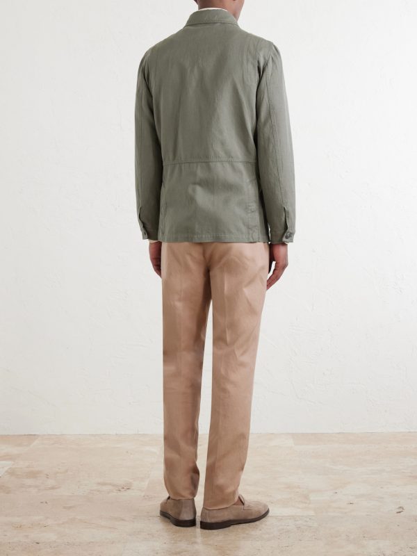 Cotton and Linen-Blend Jacket - BK Cotton and Linen-Blend Jacket - BK