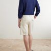 Straight-Leg Cotton Bermuda Shorts - BK Straight-Leg Cotton Bermuda Shorts - BK