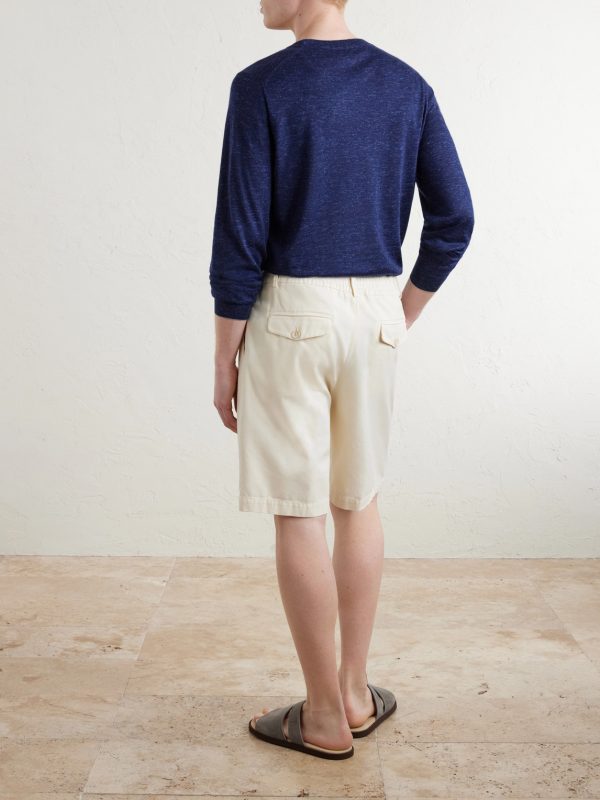 Straight-Leg Cotton Bermuda Shorts - BK Straight-Leg Cotton Bermuda Shorts - BK