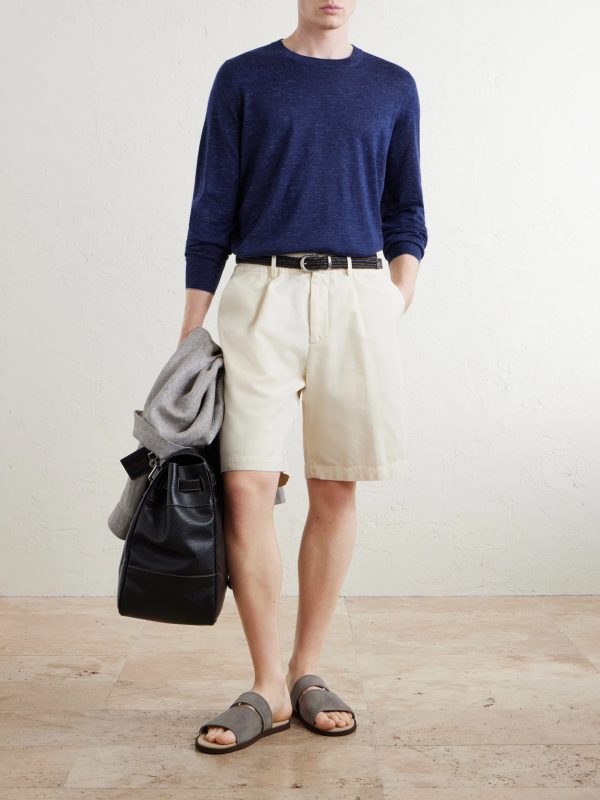 Straight-Leg Cotton Bermuda Shorts - OU Straight-Leg Cotton Bermuda Shorts - OU