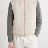Hooded Suede Down Gilet - FR