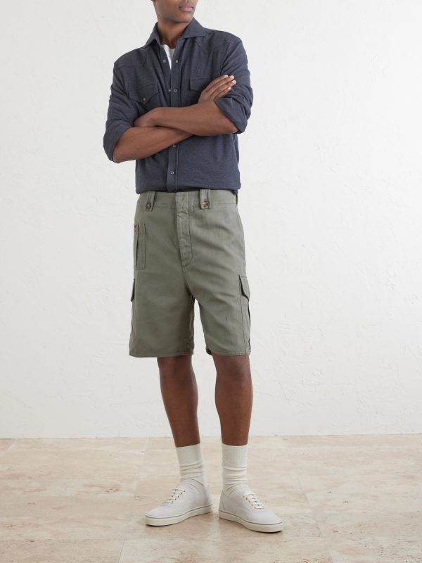 Straight-Leg Cotton and Linen-Blend Canvas Bermuda Shorts - OU