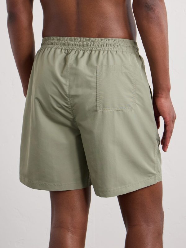 Straight-Leg Mid-Length Logo-Print Swim Shorts - BK Straight-Leg Mid-Length Logo-Print Swim Shorts - BK