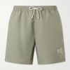 Straight-Leg Mid-Length Logo-Print Swim Shorts Straight-Leg Mid-Length Logo-Print Swim Shorts