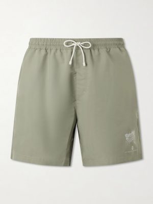 Straight-Leg Mid-Length Logo-Print Swim Shorts Straight-Leg Mid-Length Logo-Print Swim Shorts
