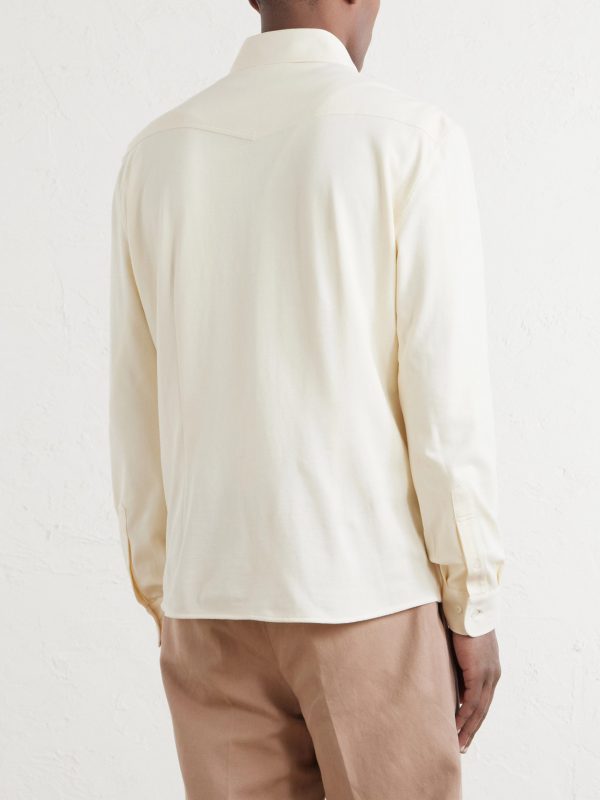 Honeycomb-Knit Cotton Shirt - BK Honeycomb-Knit Cotton Shirt - BK