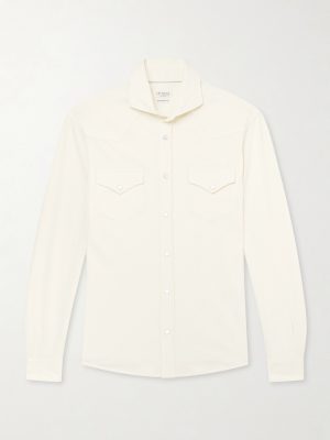 Honeycomb-Knit Cotton Shirt