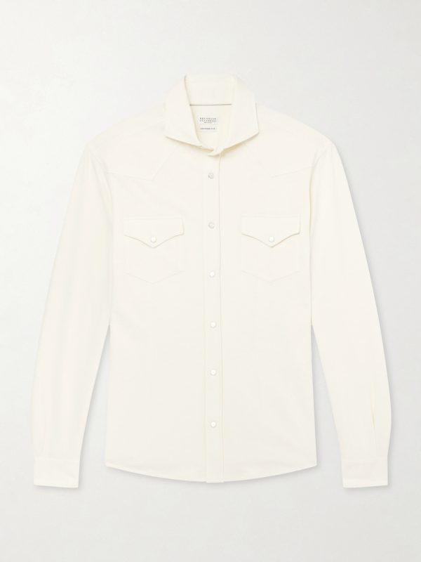 Honeycomb-Knit Cotton Shirt Honeycomb-Knit Cotton Shirt