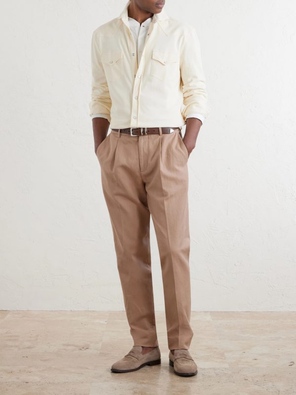Honeycomb-Knit Cotton Shirt - OU Honeycomb-Knit Cotton Shirt - OU