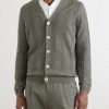 Striped Knitted Linen and Cotton-Blend Cardigan - FR Striped Knitted Linen and Cotton-Blend Cardigan - FR