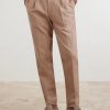 Straight-Leg Pleated Cotton and Linen-Blend Trousers - FR Straight-Leg Pleated Cotton and Linen-Blend Trousers - FR