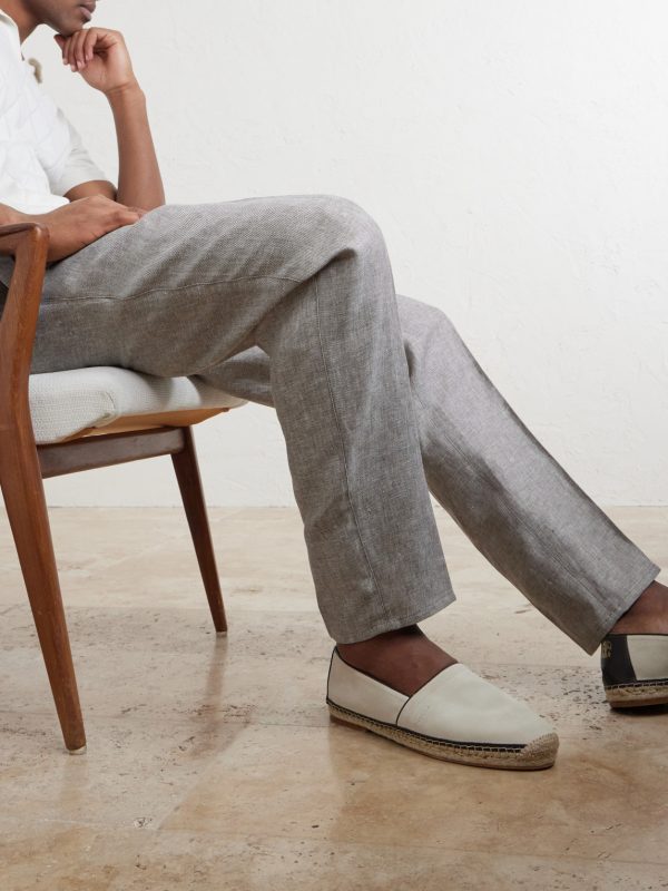 Straight-Leg Pleated Hemp and Linen-Blend Twill Trousers - CU
