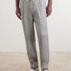 Straight-Leg Pleated Hemp and Linen-Blend Twill Trousers - FR