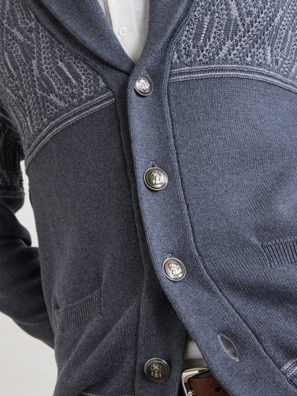 Shawl-Collar Knitted Cotton Cardigan - CU Shawl-Collar Knitted Cotton Cardigan - CU