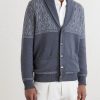 Shawl-Collar Knitted Cotton Cardigan - FR Shawl-Collar Knitted Cotton Cardigan - FR