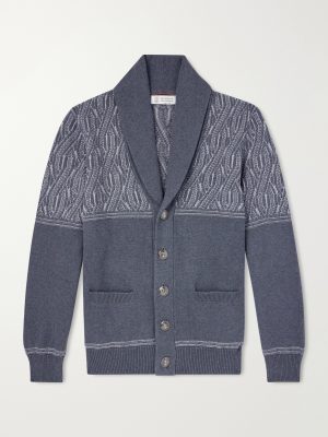 Shawl-Collar Knitted Cotton Cardigan Shawl-Collar Knitted Cotton Cardigan